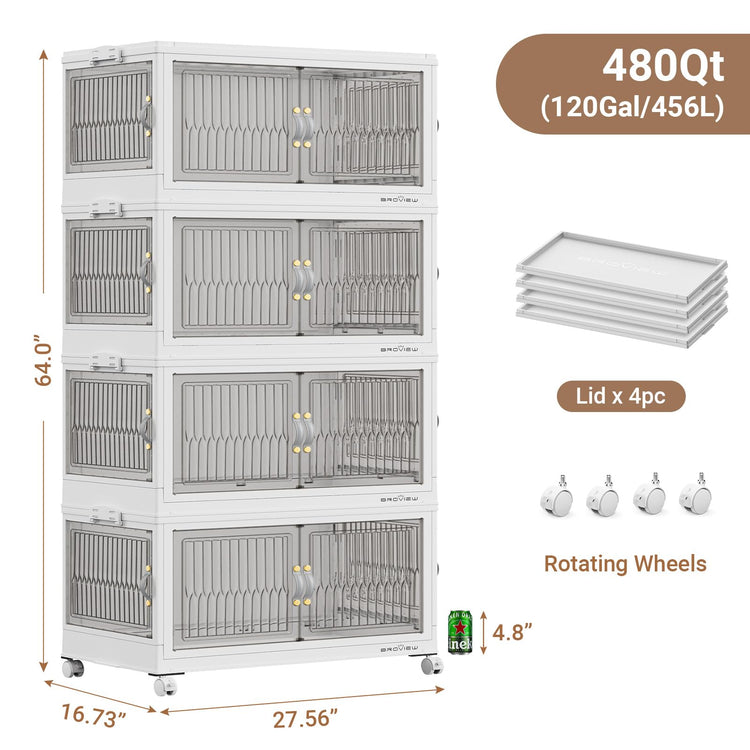 120Gal Large Stackable Storage Bins with Lids (4 Count)