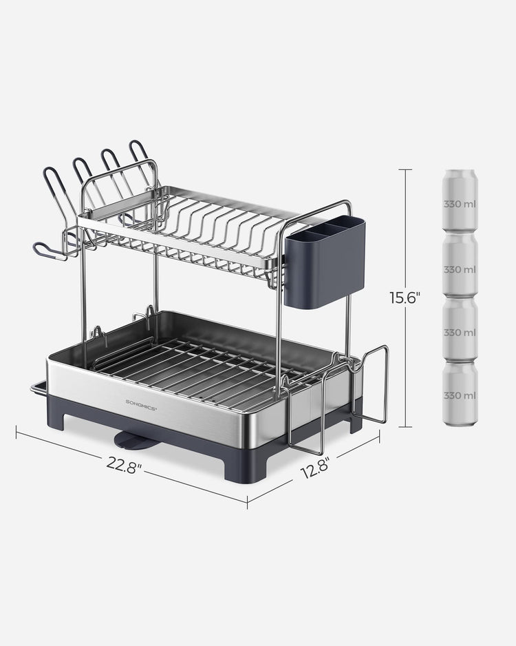 2 Tier Dish Drying Rack for Kitchen Counter