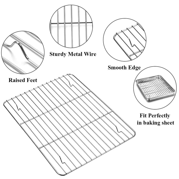 Baking Sheet with Rack Set [2 Sheets + 2 Racks]