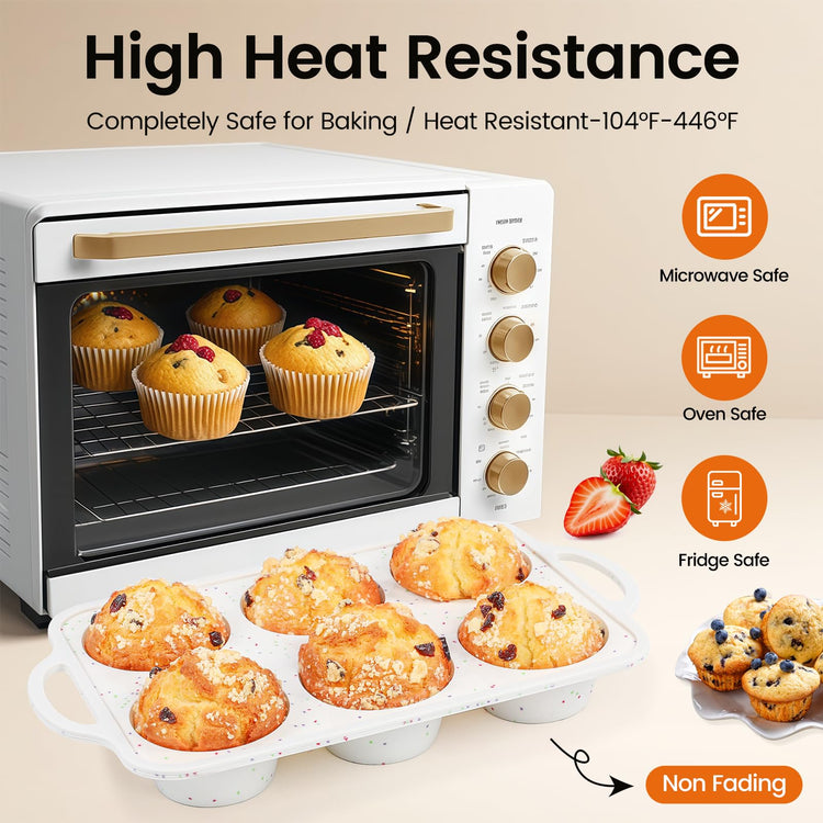 Silicone Jumbo Muffin Pan with Metal Frame (2 Count)
