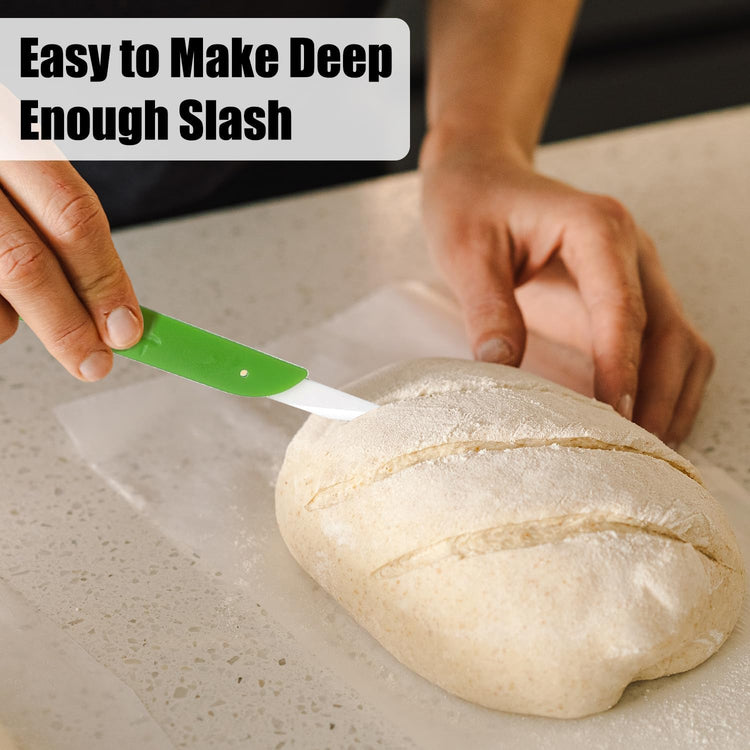 KUNIFU Bread Lame Bread Scoring Tool for Sourdough Scoring, Ceramic Scoring Knife for Bread Baking, Bread Scorer with Protective Cover, for Homemade and Bakery Use, Green
