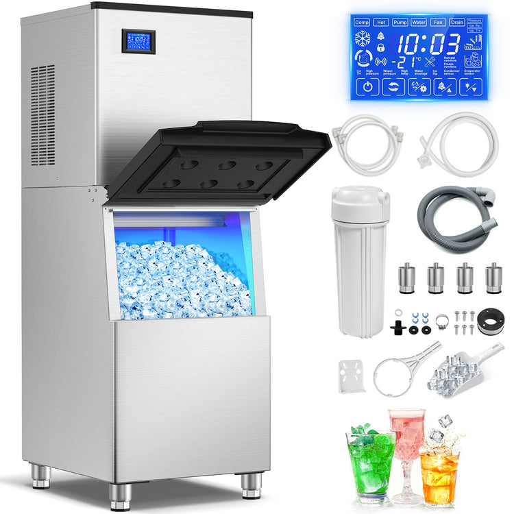 400 lbs High Output Commercial Ice Machine Freestanding Self