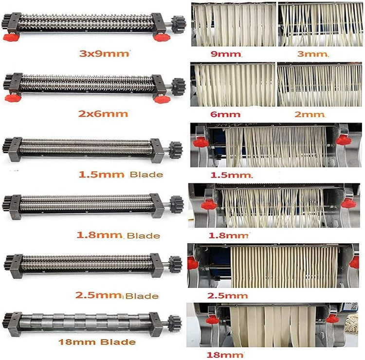 Hengwei 750W 110V Stainless Steel Commercial Electric Noodle Making Pasta Maker Dough Roller Noodle Cutting Machine(Noodle Width 18CM,Knife Length 18CM,Noodle Width 1.5mm)