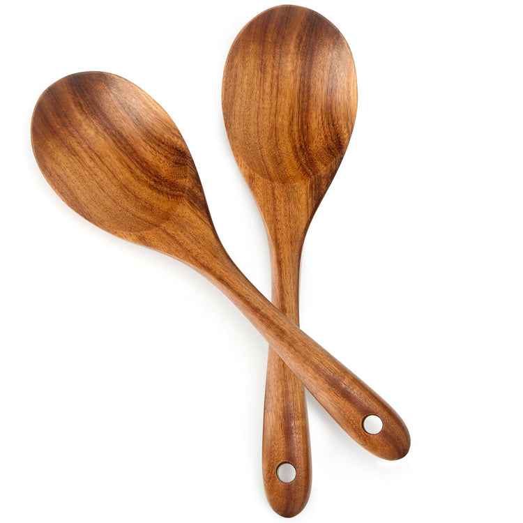 Teak Wooden Spoons 10.2 (2 Count)