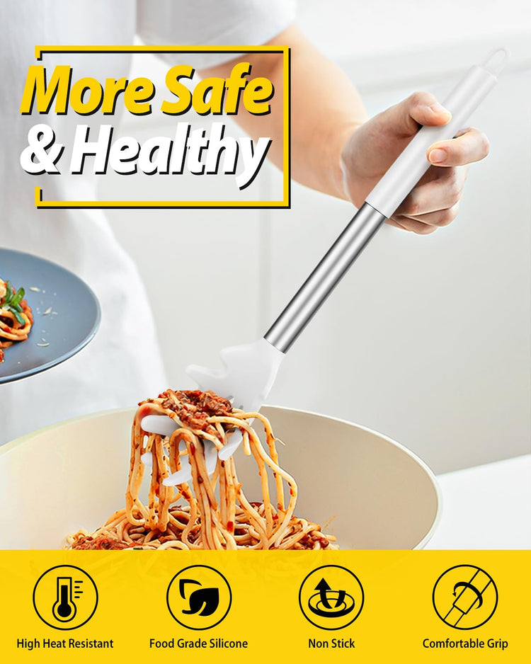 Silicone Pasta Fork and Ladle Spoon Set (2 Count)