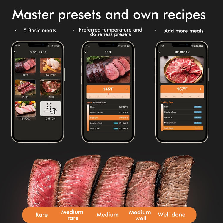 Smart Wireless Meat Thermometer 4 Probes