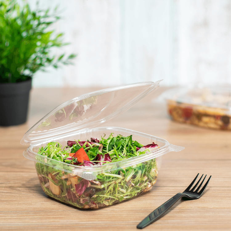 200 Count Clear PET Hinged Deli Take Out Containers