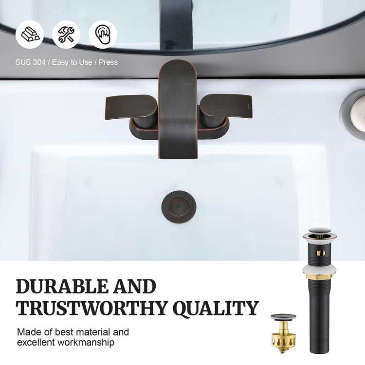 Pop up Sink Drain Stopper for Bathroom Vessel Vanity Sink Art Basin Oil Rubbed Bronze