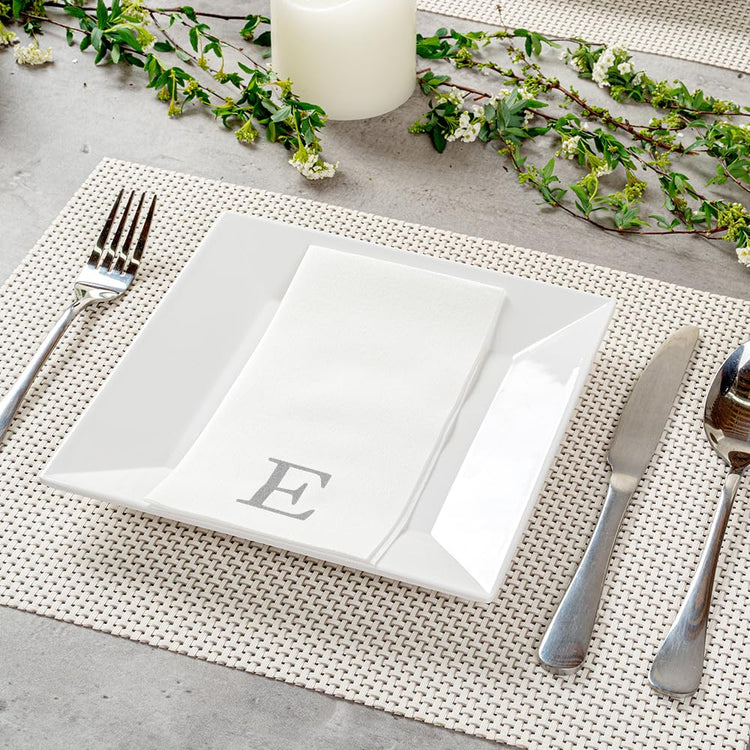 Silver E White Linen Feel Guest Towel Napkin (2000 Count)