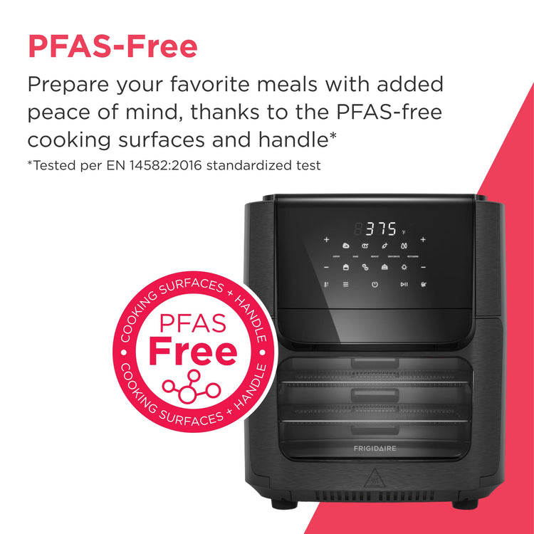 5-in-1 Air Fryer Combo Oven with Viewing Window, Large 12.6 QT Capacity, Digital Display, 5 Cooking Modes, 7 Recipe Presets, Automatic Shake Reminder, PFAS-Free Cooking Surfaces, Black
