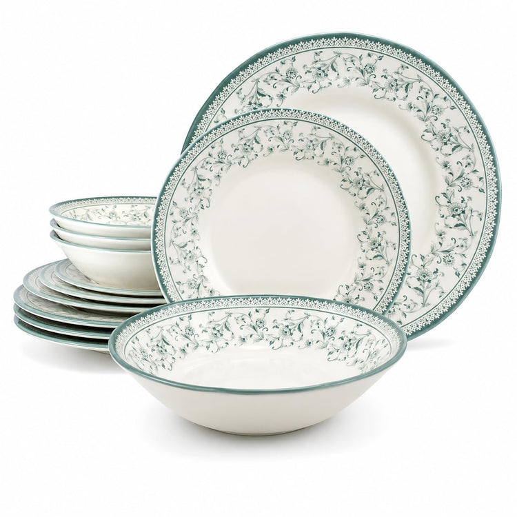 Royal 12 Piece Porcelain Dinnerware Set for 4