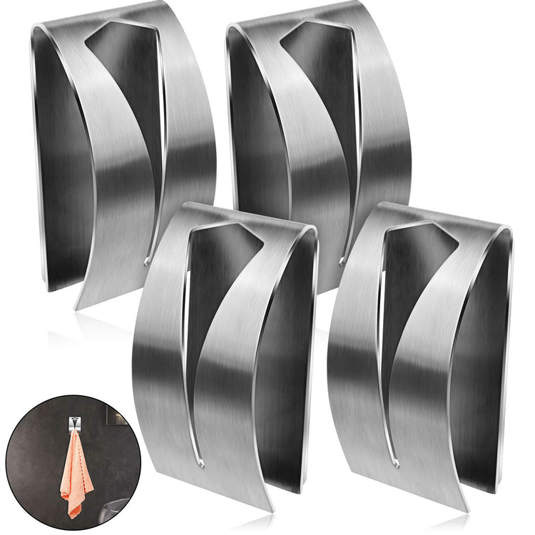 4 Pcs Self Adhesive Kitchen Towel Hook Holder (4 Count)