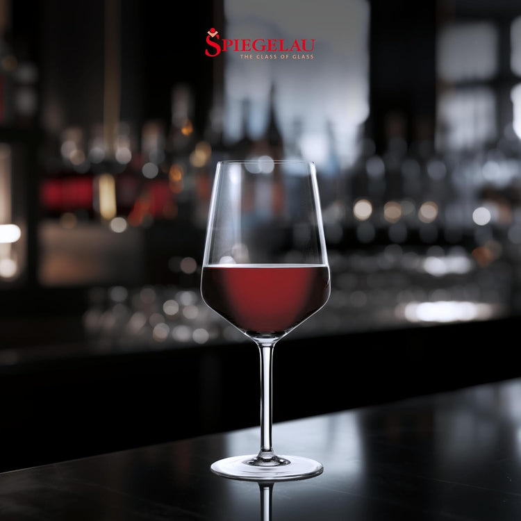 Spiegelau Style Red Wine Glasses, Set of 4, European-Made Lead-Free Crystal, Classic Stemmed, Dishwasher Safe, Professional Quality Red Wine Glass Gift Set, 22.2 oz