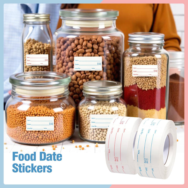 4 Rolls 1000 Pieces Removable Food Labels (2000 Count)