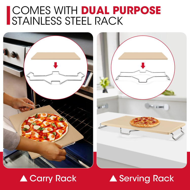 15 x 12 Inch Pizza Stone for Oven and Grill