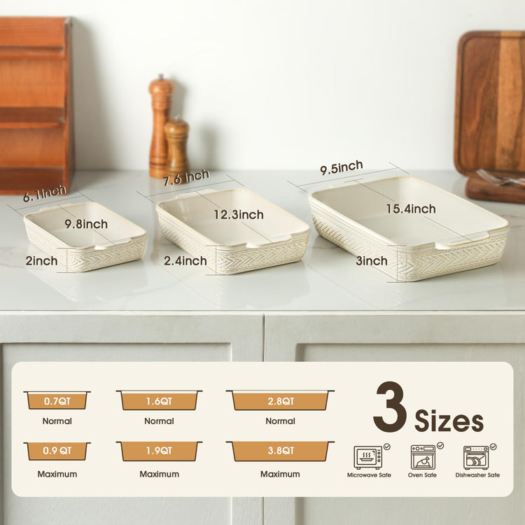 Casserole Dishes for Oven (3 Count)