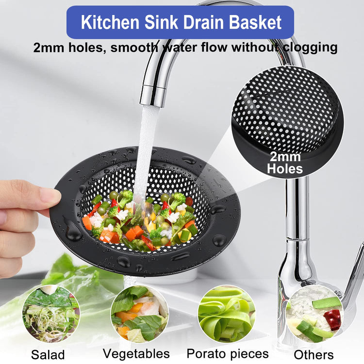 Kitchen Sink Drain Strainer 3 Pack Stainless Steel Sink Stopper (3 Count)