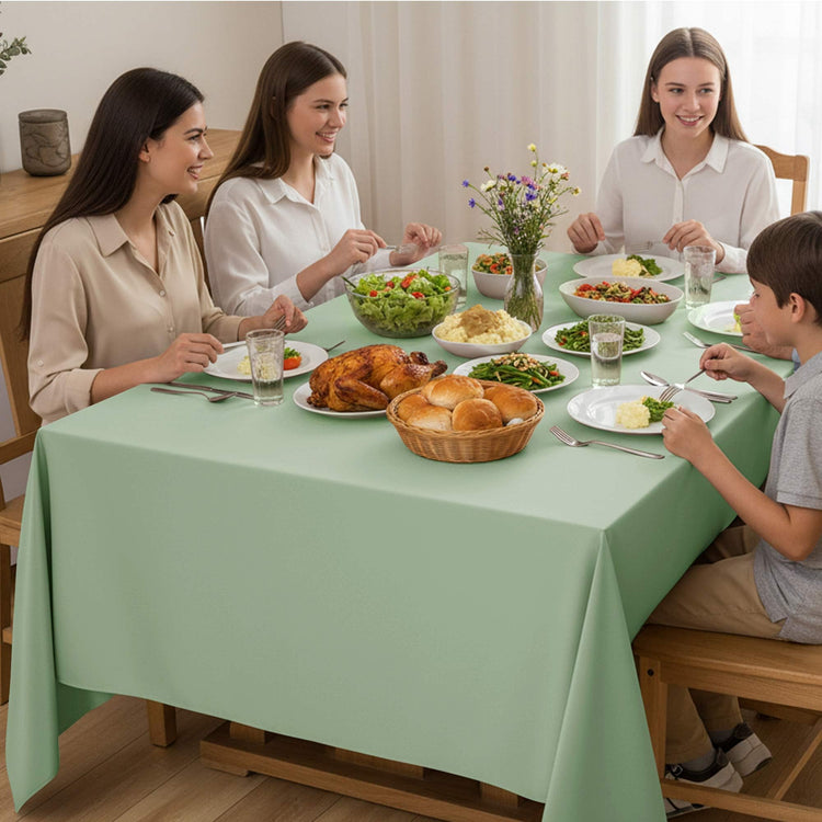 6 Pack Sage Green Tablecloths for Square Tables (6 Count)