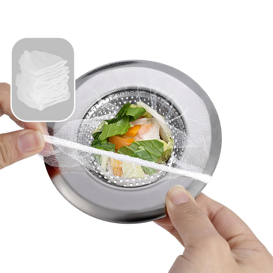 Kitchen Sink Drain Strainer Combination 100 Pieces of Sink Strainer Net Bags (100 Count)