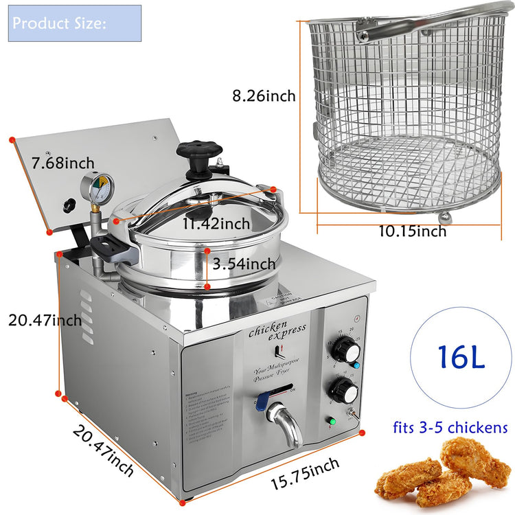 16L Electric Pressure Fryer