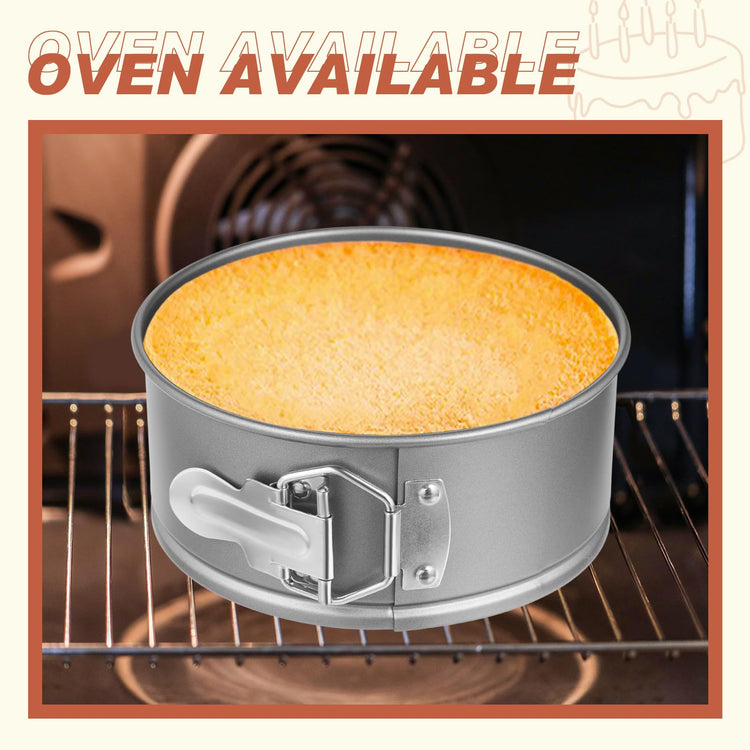 4 Pcs 6 Inch Non Stick Springform Pan with Removable Bottom Carbon Steel Round Springform Cheesecake Pan with Stainless Steel Spring Buckles for Baking Kitchens Restaurant (4 Count)