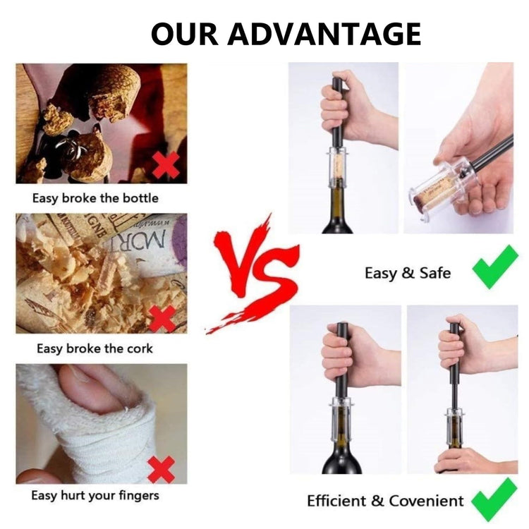 Wine Air Pressure Pump Bottle Opener Set (3 Count)