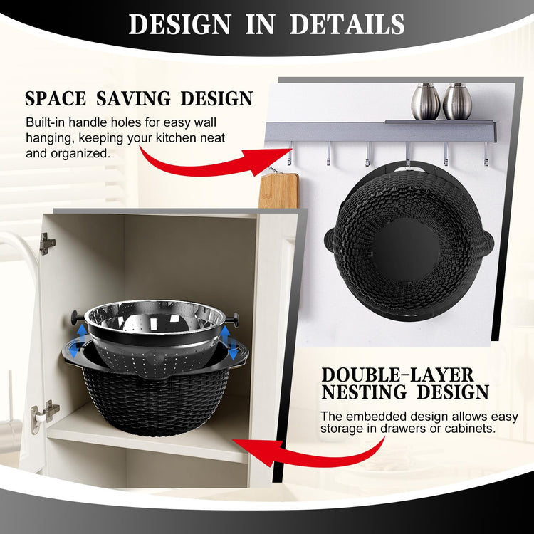 4 1 Colander with Bowl Set