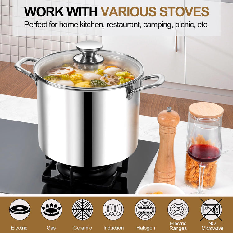 12 Quart Tri Ply Stainless Steel Stock Pot