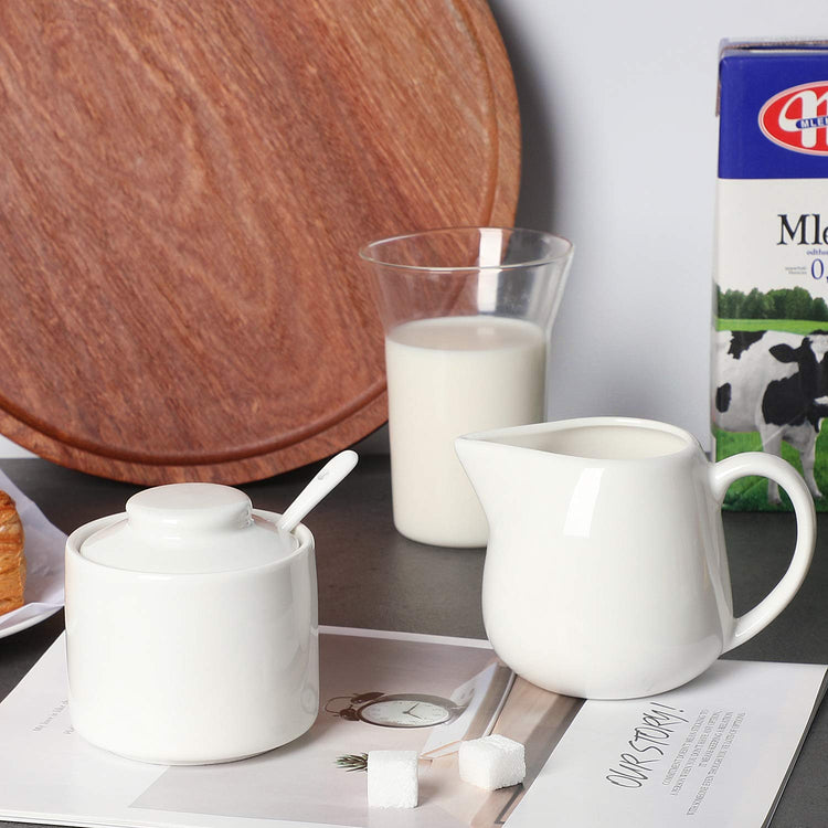 Porcelain Sugar and Creamer Set of 3