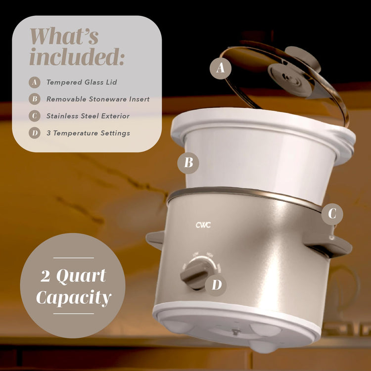 2QT Mini Electric Round Slow Cooker