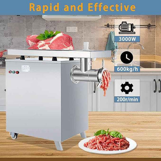 Commercial Electric Meat Grinder 3000w - Heavy Duty 600KG/h High Capacity with Copper Motor, ETL Certified. Includes Accessories for Sausage Making, Home Kitchen & Professional Use.
