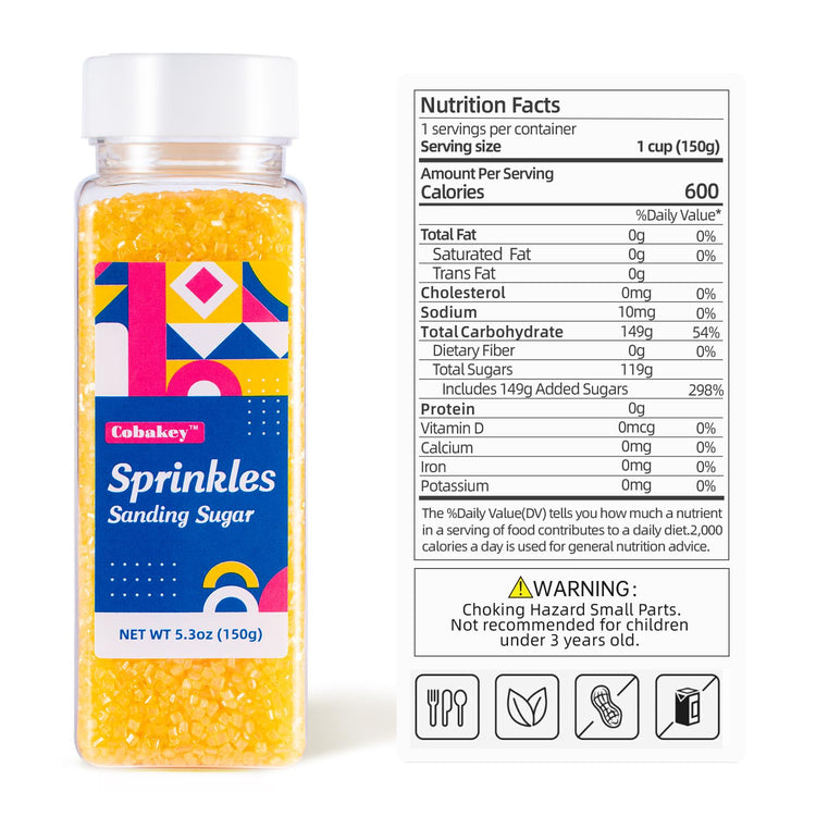 Yellow Sanding Sugar 150g (5.3 Ounce)