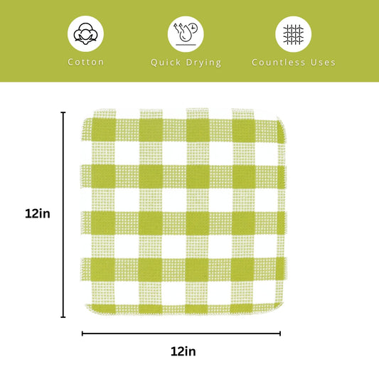 Waffle Weave Plaid Dish Cloths