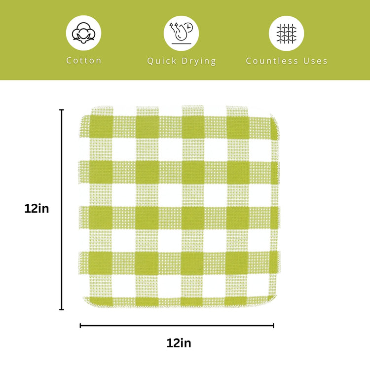 Waffle Weave Plaid Dish Cloths