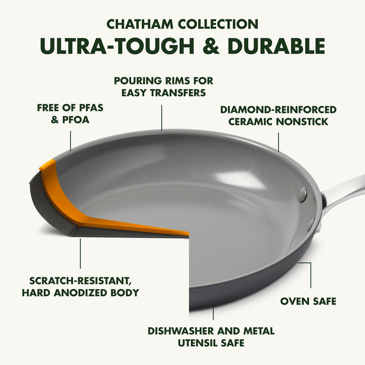 Chatham Hard Anodized Healthy Ceramic Nonstick 10 Piece Cookware Pots and Pans Set