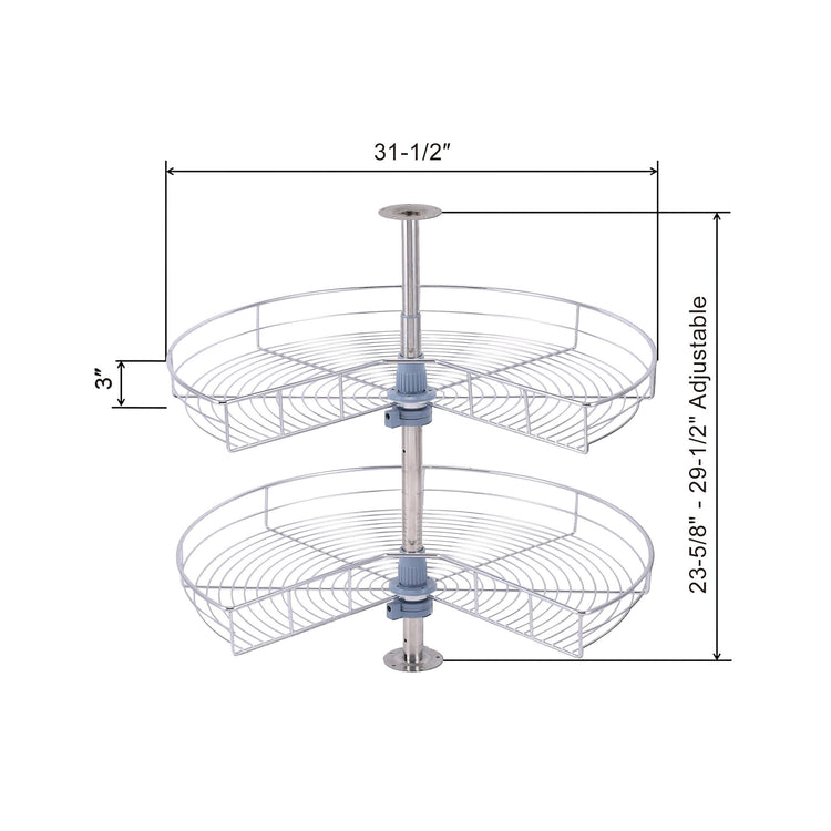 Dowell Base Cabinet Kidney Shape Dia.32 270° Lazy Susan