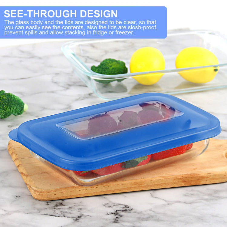 8 Pieces Glass Baking Dish with Lids