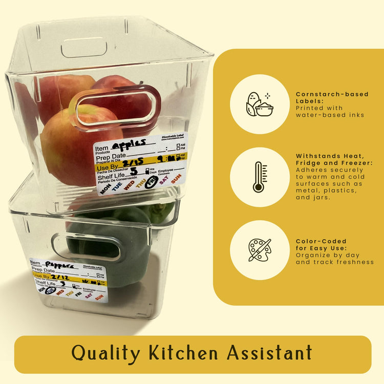 InStockLabels Dissolvable Food Rotation Labels (500 Count)