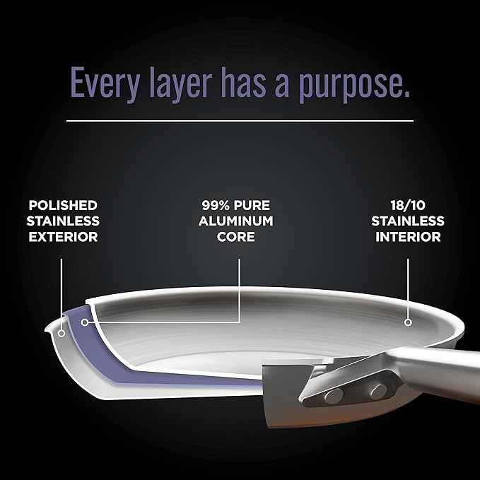 Ninja EverClad Commercial-Grade Stainless Steel 10.25" Fry Pan, Tri-Ply Pans, Oven Safe to 600°F, All Stovetops & Induction Compatible, Stainless, C90026