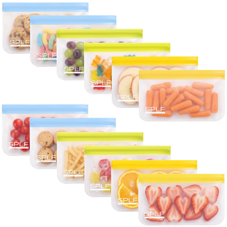 12 Pack Dishwasher Safe Reusable Snack Bags (12 Count)