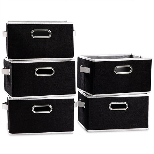 Large Collapsible Storage Bins for Closet [5 (5 Count)