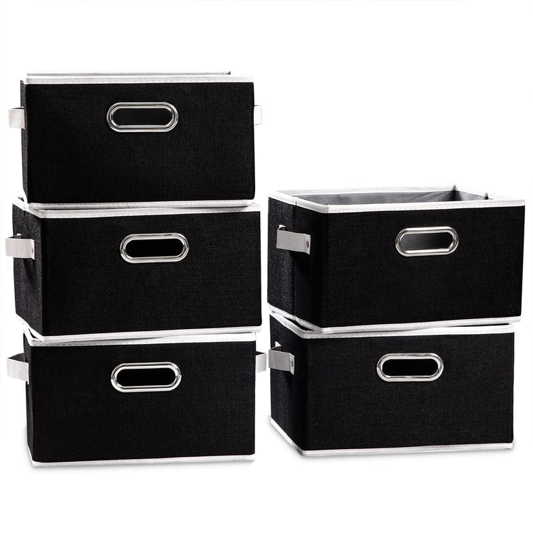 Large Collapsible Storage Bins for Closet [5 (5 Count)