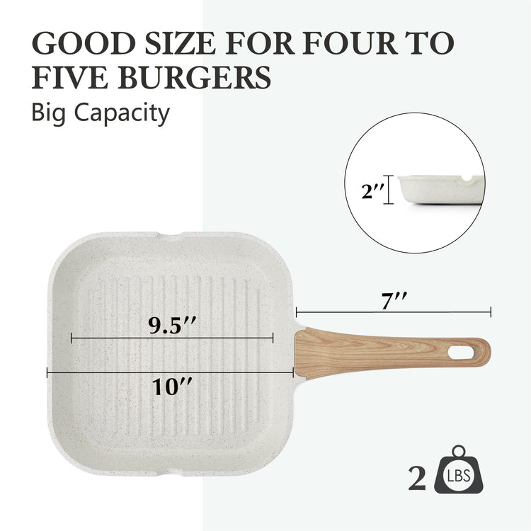 Nonstick Ceramic Grill Pan for Stove Tops