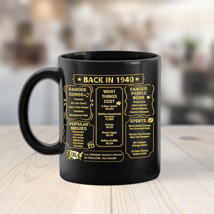 QUPT 85th Birthday Gifts for Women Men, 85th Birthday Gifts for Him, 1940 Birthday Gifts for Women Men, 85 Years Old Gifts, 1940 Birthday Gifts for Her Him, 85th Birthday Presents Coffee Mug