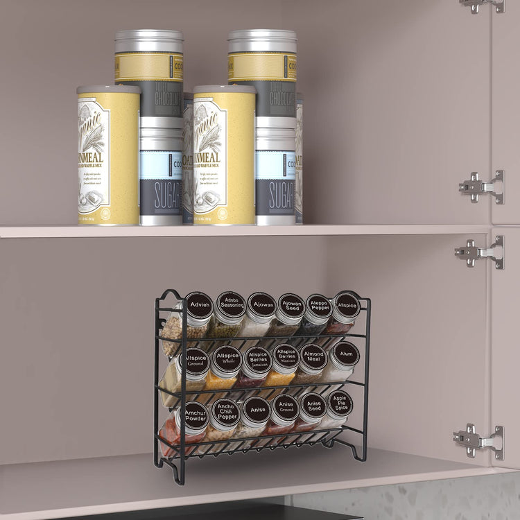 Spice Rack Organizer with 18 Spice Jars 4 oz