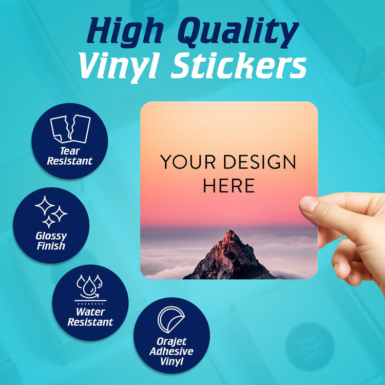 Custom Vinyl Stickers Your Image (100 Count)