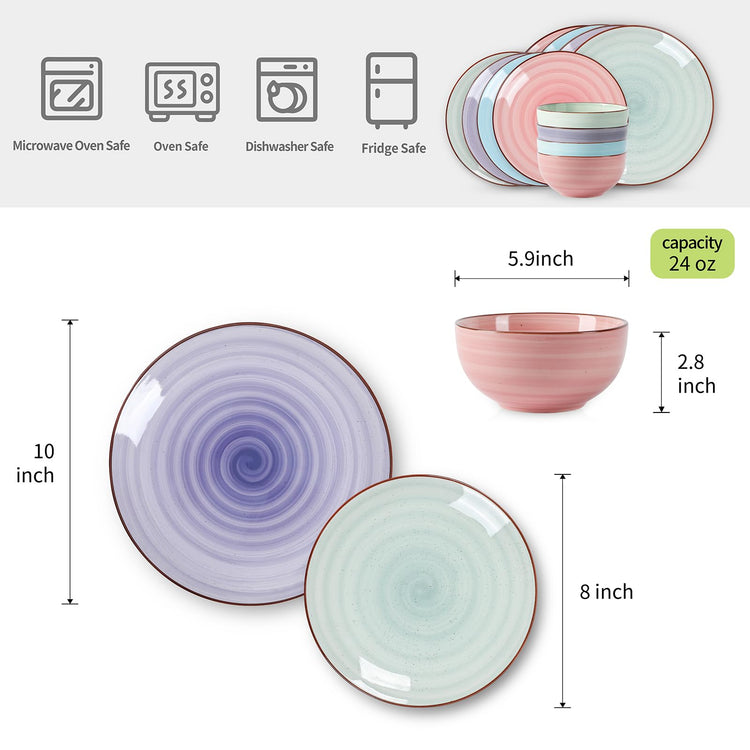 Ceramic 12 Pieces Dinnerware Sets
