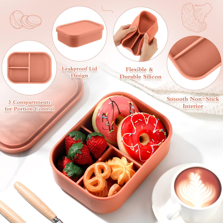 4 Pcs Silicone Bento Box (4 Count)