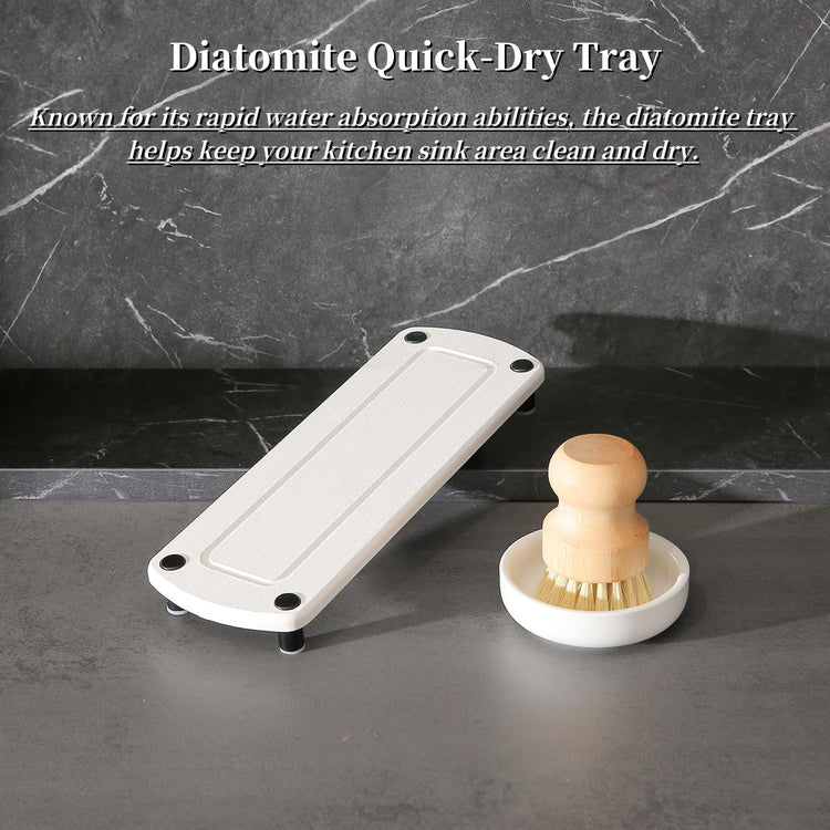 White Soap Dispenser Set Comes with Stainless Steel Pumps