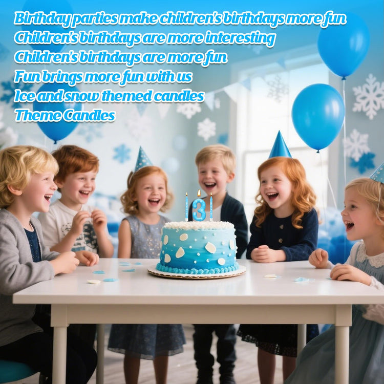 13PCS Snowflake Themed Birthday Candles Number 3 Set (13 Count)